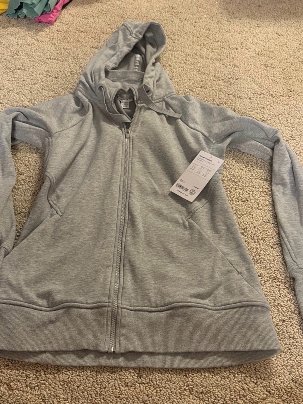 Athleta Light Gray Full-Zip Hoodie